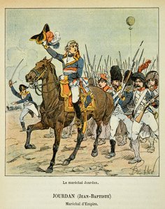 エマニュエル・ド・ラス・ケース伯爵（1766-1842）の著書「サン・ヘレネの記念碑」に掲載されたボンブル・ルイ（1862-1927）のイラスト。部隊の先頭に立つ牧童ジャン・バティスト・ジュルダン（1762-1833）、プライベート・コレクション