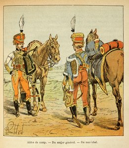 エマニュエル・ド・ラス・ケース伯爵（1766-1842）の著書「聖ヘレネの記念」に掲載されたボンブル・ルイ（1862-1927）のイラスト。大軍の陣営補佐官：少将と牧童のために、個人蔵 作： Louis Charles Bombled