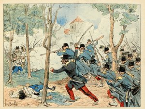 ディック・デ・ロンレイ著、ルイ・ボンブルド（1862-1927）画の『世紀の英雄たち』からの抜粋。 作： Louis Charles Bombled