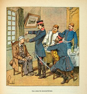 ルイ・ボンブルド（1862-1927）が絵を描いたウジェーヌ・セルジェント（グルネスト）の「ロワールの軍隊」（独仏戦争、1870年から1871年のキャンペーン）。ソマンビュリズムの一場面、個人蔵