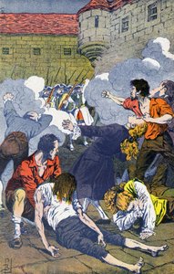 フォール・リヴェック監獄での反乱（フランス、18世紀半ば 作： Louis Charles Bombled