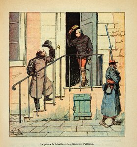 ルイ・ボンブルド（1862-1927）が絵を描いたグルネストことウジェーヌ・セルジェントの「ロワールの軍隊」（独仏戦争、1870年から1871年のキャンペーン）。ジョインヴィル公爵（フランソワ・ドルレアン）との会談 作： Louis Charles Bombled