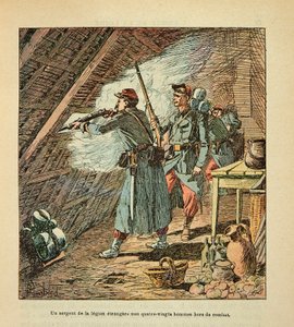 ルイ・ボンブルド（1862-1927）が絵を描いたグルネストことユージン・セルジェントの「ロワールの軍隊」（独仏戦争、1870-1871年のキャンペーン）。オルレアンの戦い（10月11日 作： Louis Charles Bombled