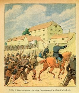 ルイ・ボンブルド（1862-1927）が描いたユージン・セルジュ（グレネスト）の東部軍（独仏戦争、1870-1871年のキャンペーン）。10月30日のDijon市の防衛戦 作： Louis Charles Bombled