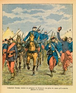 ルイ・ボンブルド（1862-1927）が描いたグルネストことユージン・セルジュの東部軍（独仏戦争、1870-1871年のキャンペーン）。第32連隊のバスチャン准尉は、ブザンソンのポリゴンでの戦闘中に保存しておいた大砲の破片を持ち帰った。 作： Louis Charles Bombled