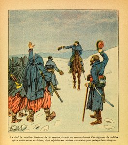 ルイ・ボンブルド（1862-1927）が描いた、グルネストと呼ばれるユージン・セルジュの東部軍（独仏戦争、1870-1871年のキャンペーン）。第4ズアーブのバルベレ大隊のリーダーであり、ドイツ軍を目指す機動連隊を指揮するために派遣された。 作： Louis Charles Bombled
