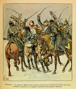 ルイ・ボンブルド（1862-1927）が描いたユージン・セルジュの東部軍、通称グルネスト（独仏戦争、1870-1871年のキャンペーン）。Villersexelの戦いで、プロシア軍に囲まれた第5連隊の戦艦Marlierは、何とか 作： Louis Charles Bombled