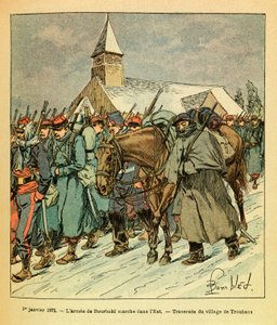ルイ・ボンブルド（1862-1927）が描いた、グルネストと呼ばれるユージン・セルジュの東部軍（独仏戦争、1870-1871年のキャンペーン）。1月1日 作： Louis Charles Bombled