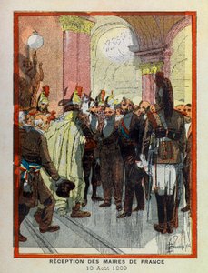 A.メルシエ作、ルイ・ボンブルド（1862-1927）画の「パリ・ホテルのグランド・ジャーニー」。8月18日 作： Louis Charles Bombled