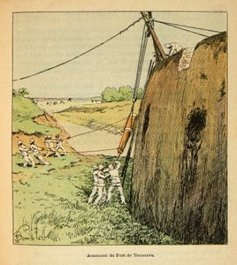 Henri Galli dit Galllichet (1854-1922)著、Louis Bombled (1862-1927)絵による「マダガスカルの戦争-1885-1895年のフランス遠征の逸話史」。1895年、フランス軍によるタマタベの砦の武装、個人蔵 作： Louis Charles Bombled