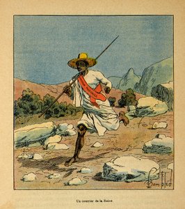 Henri Galli dit Galllichet (1854-1922)著、Louis Bombled (1862-1927)絵による「マダガスカルの戦争-1885-1895年のフランス遠征の逸話」。1895年のラナヴァロナ女王からのクーリエ、個人蔵 作： Louis Charles Bombled