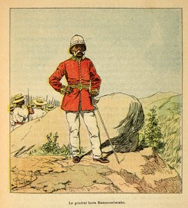 Henri Galli dit Galllichet (1854-1922)著、Louis Bombled (1862-1927)絵による「マダガスカルの戦争-1885-1895年のフランス遠征の逸話史」。ホヴァ・ラマソンバザハ将軍の肖像、個人蔵