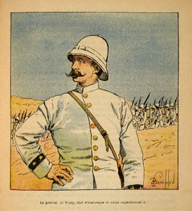 Henri Galli dit Galllichet (1854-1922)著、Louis Bombled (1862-1927)絵による「マダガスカルの戦争-1885-1895年のフランス遠征の逸話史」。マダガスカル遠征軍参謀長De Torcy将軍（1844-1918）の肖像画