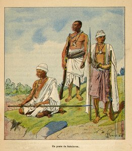 Henri Galli dit Galllichet (1854-1922)著、Louis Bombled (1862-1927)絵による「マダガスカルの戦争-1885-1895年のフランス遠征の逸話史」。戦士サカラバ、個人蔵 作： Louis Charles Bombled