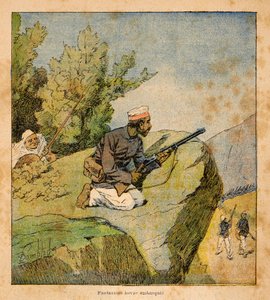 Henri Galli dit Galllichet (1854-1922)著、Louis Bombled (1862-1927)絵による「マダガスカルの戦争-1885-1895年のフランス遠征の逸話」：Hovas Ambushes, Private Collection 作： Louis Charles Bombled