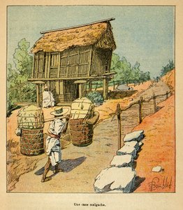 Henri Galli dit Galllichet (1854-1922)著、Louis Bombled (1862-1927)絵による「マダガスカルの戦争-1885-1895年のフランス遠征の逸話史」。19世紀のマダガスカルの事例、個人蔵 作： Louis Charles Bombled