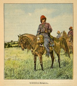 Henri Galli dit Galllichet (1854-1922)著、Louis Bombled (1862-1927)絵による「マダガスカルの戦争-1885-1895年のフランス遠征の逸話史」。La cavalerie francaise à Madagascar, Collection Partial 作： Louis Charles Bombled