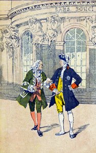 ヴォルテールとプロイセンのフレデリック2世 作： Louis Charles Bombled
