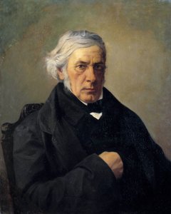 哲学者ヴィクトル・クーサン（1792-1867）の肖像 ルイ・クロード・ムショ（1830-1891）の絵画。19世紀の作品。薄暗い。0.73 x 0.60 m - 哲学者ヴィクトル・クーサン（1792-1867）の肖像。ルイ・クロード・ムショー（1830-1891）作の絵画。19世紀。0.73 x 作： Louis Claude Mouchot