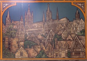 鉄道駅ビル (シント-ピータース駅)。 インテリア。 1912年。エントランスホール。 作： Louis Cloquet