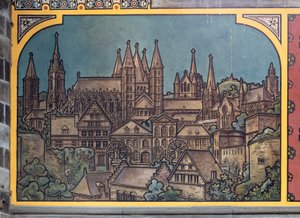 鉄道駅ビル (シント-ピータース駅)。 インテリア。 1912年。エントランスホール。 作： Louis Cloquet