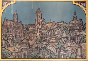 鉄道駅ビル (シント-ピータース駅)。 インテリア。 1912年。エントランスホール。 作： Louis Cloquet