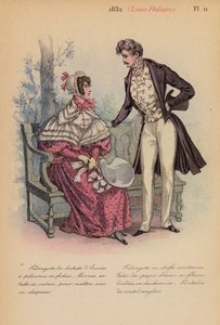 フランスのファッション：1832年、ルイ・フィリップ（カラーリトグラフ） 作： Louis Colas