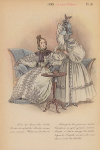 フランスのファッション1833年、ルイ・フィリップ（カラーリトグラフ） 作： Louis Colas