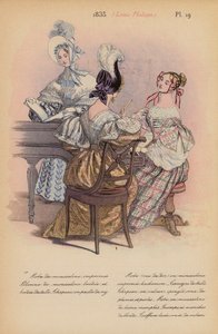 フランスのファッション：1835年、ルイ・フィリップ（カラーリトグラフ） 作： Louis Colas