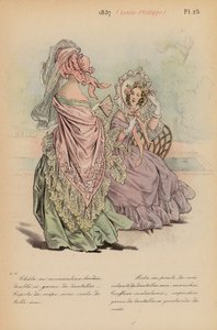 フランスのファッション1837年、ルイ・フィリップ（カラーリトグラフ）