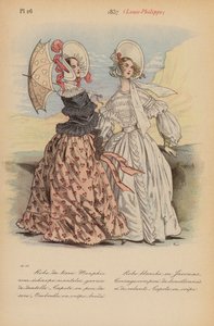 フランスのファッション1837年、ルイ・フィリップ（カラーリトグラフ） 作： Louis Colas