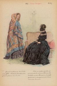 フランスのファッション：1841年、ルイ・フィリップ（カラーリトグラフ） 作： Louis Colas
