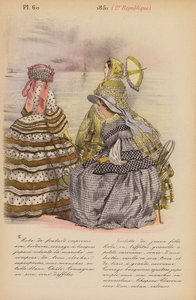 フランスのファッション：1851年、2eレピュブリック（カラーリトグラフ）