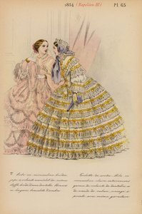 フランスのファッション：1854年、ナポレオン3世（カラーリトグラフ）