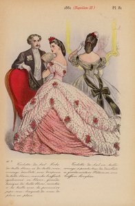 フランスのファッション：1861年、ナポレオン3世（カラーリトグラフ）