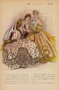 フランスのファッション：1862年、ナポレオン3世（カラーリトグラフ）