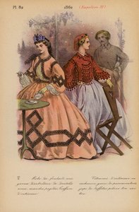 フランスのファッション：1862年、ナポレオン3世（カラーリトグラフ）