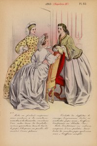 フランスのファッション：1863年、ナポレオン3世（カラーリトグラフ）