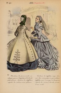 フランスのファッション：1866年、ナポレオン3世（カラーリトグラフ） 作： Louis Colas