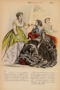 フランスのファッション：1866年、ナポレオン3世（カラーリトグラフ） 作： Louis Colas