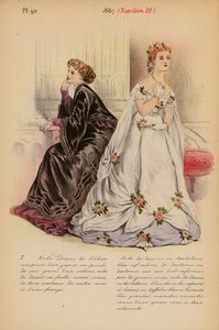 フランスのファッション：1867年、ナポレオン3世（カラーリトグラフ）