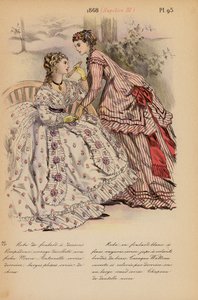 フランスのファッション：1868年、ナポレオン3世（カラーリトグラフ）