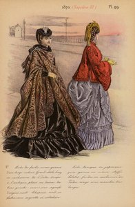 フランスのファッション：1870年、ナポレオン3世（カラーリトグラフ） 作： Louis Colas
