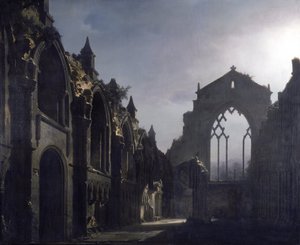 ホリールード礼拝堂の廃墟 作： Louis Daguerre