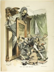 彼らは彼を隠しておくことはできない』（パックより 作： Louis Dalrymple
