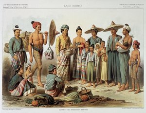 1870年頃のラオス人の人口、フランシス・ガルニエの「インドシナ探索の旅1866-1868」より