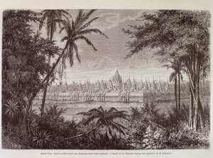 1870年頃のアンコール・トムの眺め - パリのルイ・ドラポルトの「Voyage au Cambodia」に掲載されています。