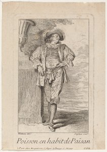 パイサンのドレスを着た魚 作： Louis Deplaces after Antoine Watteau
