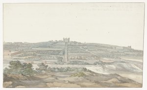 マルタのボシェットにあるグランド マスターのヴェダーラ宮殿の眺め Vue de Boschetto、maison de plaisance du Grand-Maître、à 2liesus de la ville de Malthe (オブジェクトのタイトル) イタリアの航海、シチリアとマルテの航海 - 1778年（シリーズタイトル） 作： Louis Ducros
