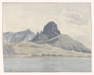 スパルティベント岬の反対側にあるペンティダティロの海岸の眺め Vue de la côte de Pentidatilo au delà du Cap de Spartivento (オブジェクトのタイトル) イタリアの航海、シチリアとマルテの航海 - 1778年（シリーズタイトル） 作： Louis Ducros